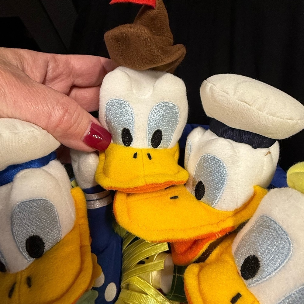 Vintage Disney Donald Duck Plush Set Huey Dewey Louise Disney Park Blue Hat Boat - Picture 3 of 15
